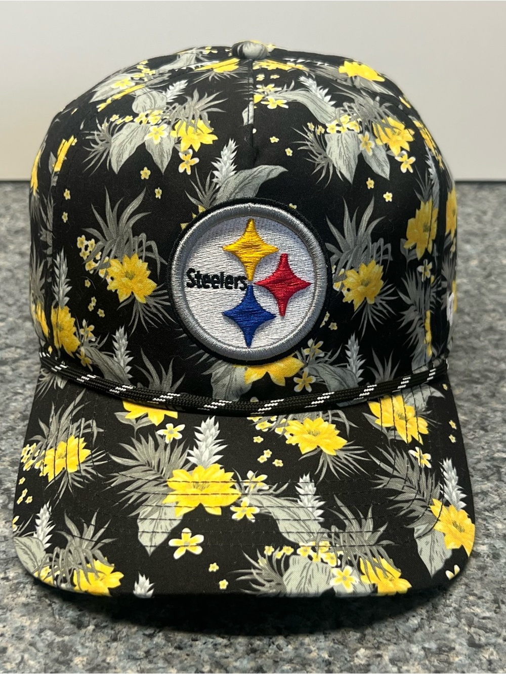 Pittsburgh Steelers Floral Rope Hat Cap Black/Gray/Yellow Snapback ‘47 Brand